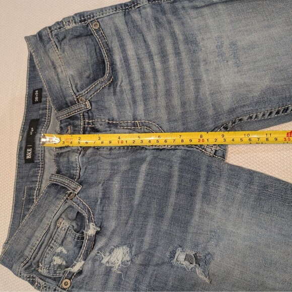 BKE Aiden Bootcut Jeans Mens Sz 29x34 Distressed Med Wash Cotton Blend RN #75720 - Picture 6 of 12
